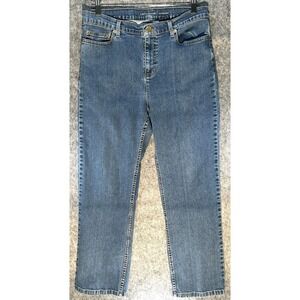 Liz Claiborne "Hepburn" Stretch Medium Wash Blue Denim Jeans Women's Size 12 S/C